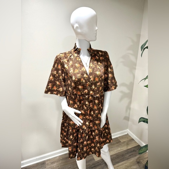 Tuckernuck Crawford Dress XXL NWT Rosewood Chintz Floral Tiered Mini Ruffle - Picture 2 of 7